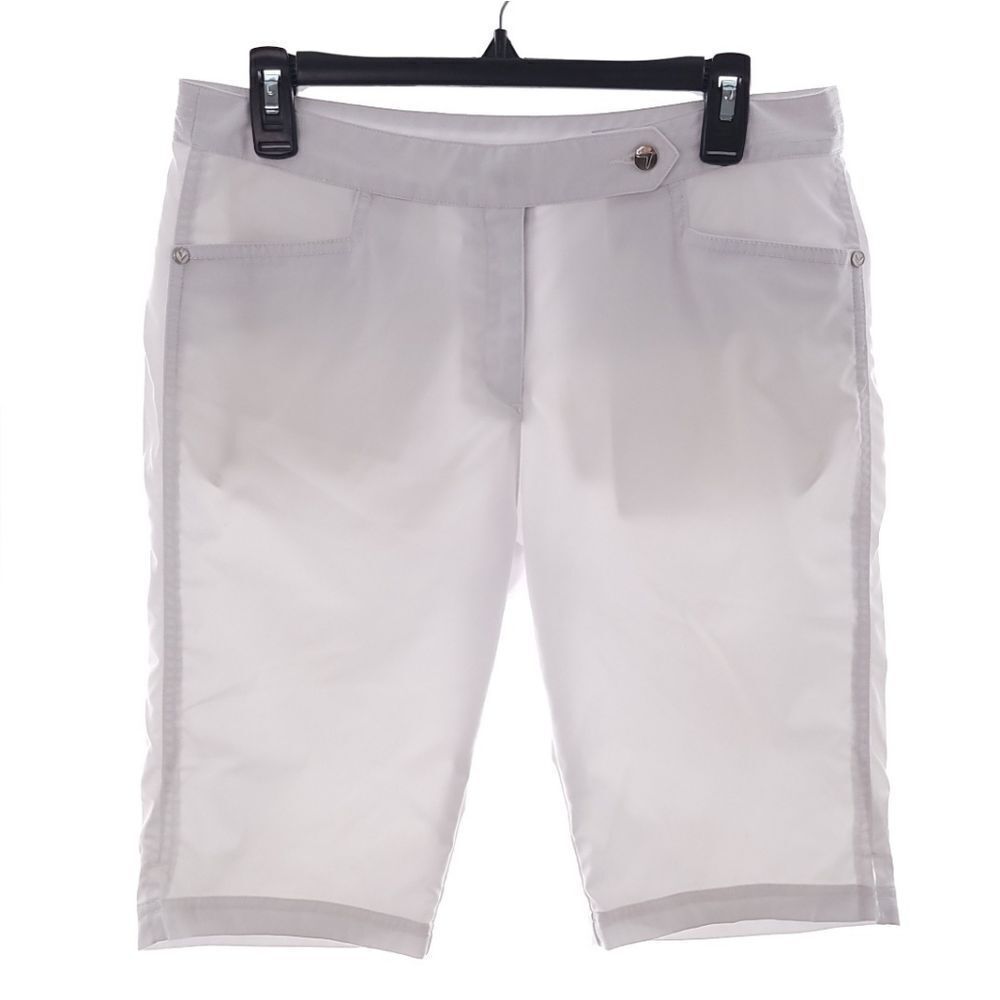 Callaway Solid White Gold Bermuda Shorts Size 8